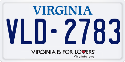 VA license plate VLD2783