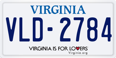 VA license plate VLD2784