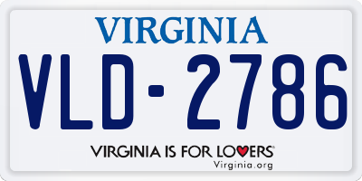 VA license plate VLD2786