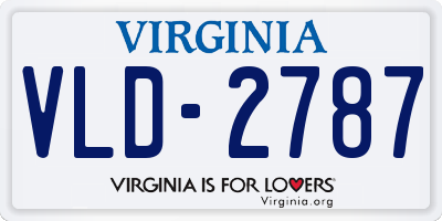 VA license plate VLD2787