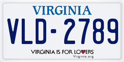 VA license plate VLD2789