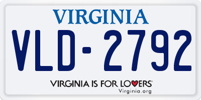 VA license plate VLD2792