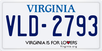 VA license plate VLD2793