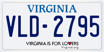VA license plate VLD2795