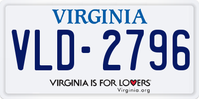 VA license plate VLD2796