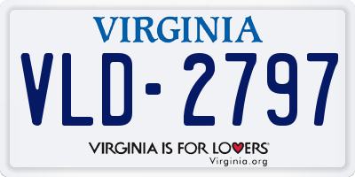 VA license plate VLD2797