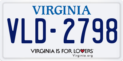 VA license plate VLD2798