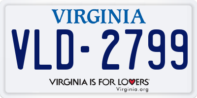 VA license plate VLD2799