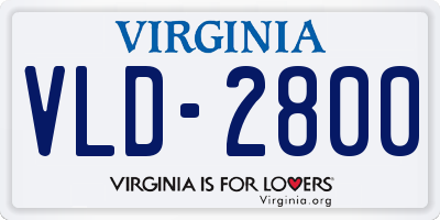VA license plate VLD2800