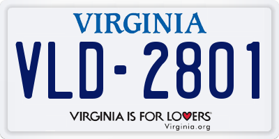 VA license plate VLD2801