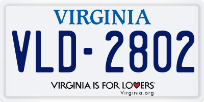 VA license plate VLD2802