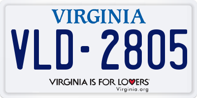 VA license plate VLD2805