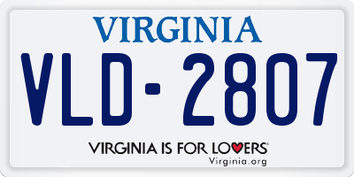 VA license plate VLD2807