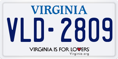 VA license plate VLD2809