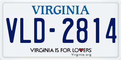 VA license plate VLD2814