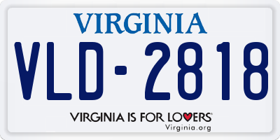 VA license plate VLD2818