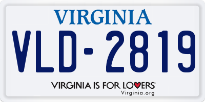 VA license plate VLD2819