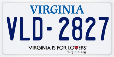 VA license plate VLD2827