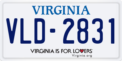 VA license plate VLD2831