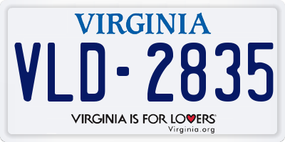 VA license plate VLD2835