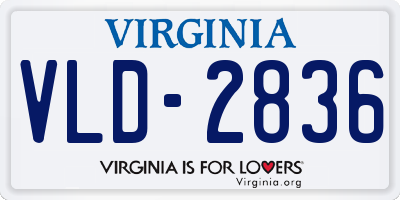 VA license plate VLD2836