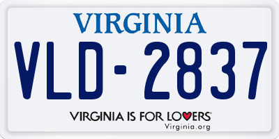 VA license plate VLD2837