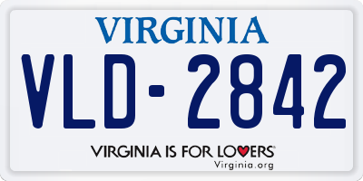 VA license plate VLD2842