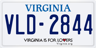 VA license plate VLD2844