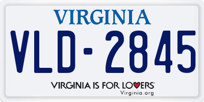 VA license plate VLD2845