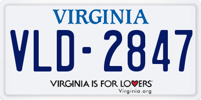 VA license plate VLD2847