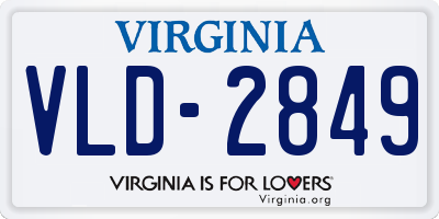 VA license plate VLD2849