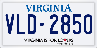 VA license plate VLD2850