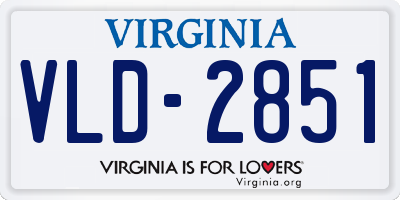 VA license plate VLD2851