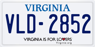 VA license plate VLD2852