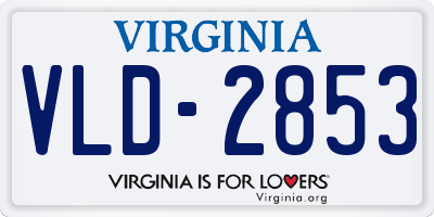 VA license plate VLD2853