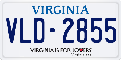 VA license plate VLD2855