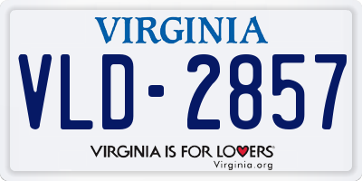 VA license plate VLD2857