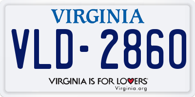 VA license plate VLD2860
