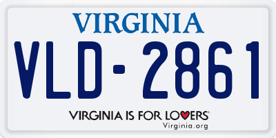 VA license plate VLD2861
