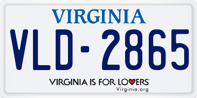 VA license plate VLD2865