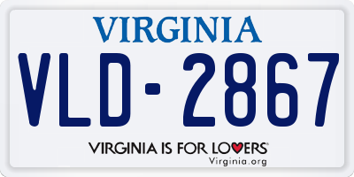 VA license plate VLD2867