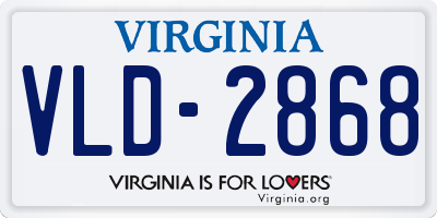 VA license plate VLD2868