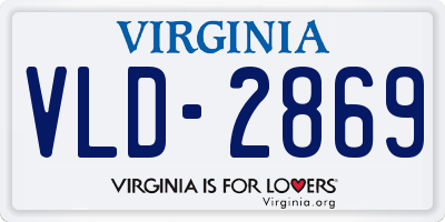 VA license plate VLD2869