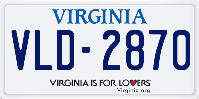 VA license plate VLD2870