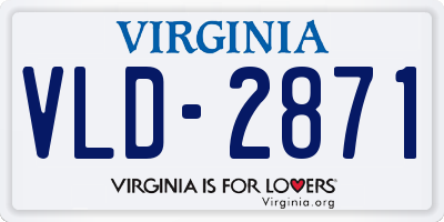 VA license plate VLD2871