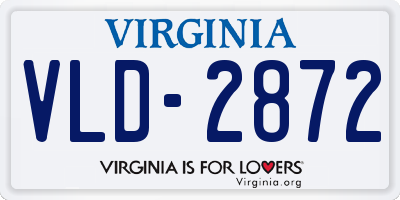 VA license plate VLD2872