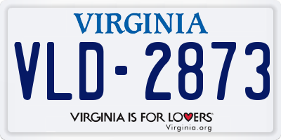VA license plate VLD2873