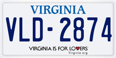 VA license plate VLD2874