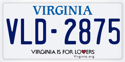 VA license plate VLD2875