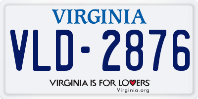 VA license plate VLD2876